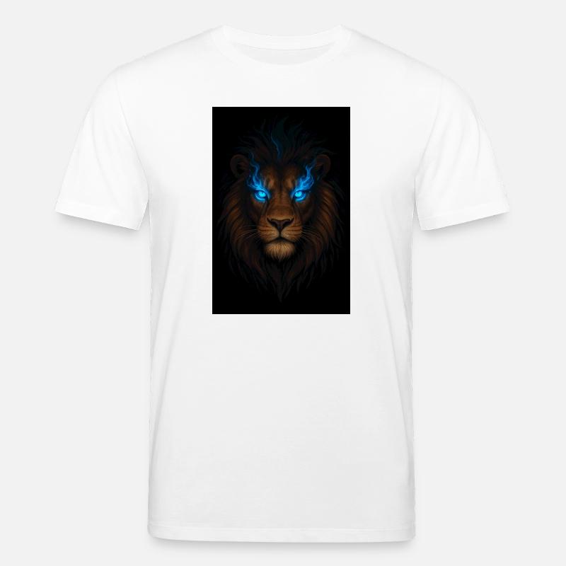 Leidenschaftlicher Löwenkopf mit blauer Energie - Stanley/Stella Unisex Bio-T-Shirt CREATOR  - Weiß