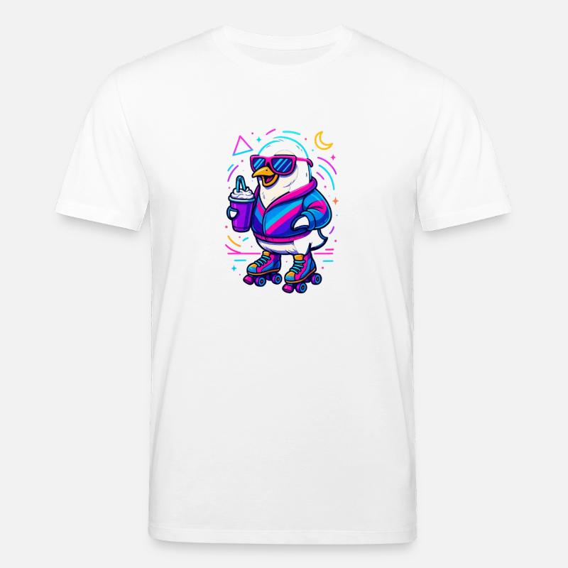 Roller Pinguin - Stanley/Stella Unisex Bio-T-Shirt CREATOR  - Weiß