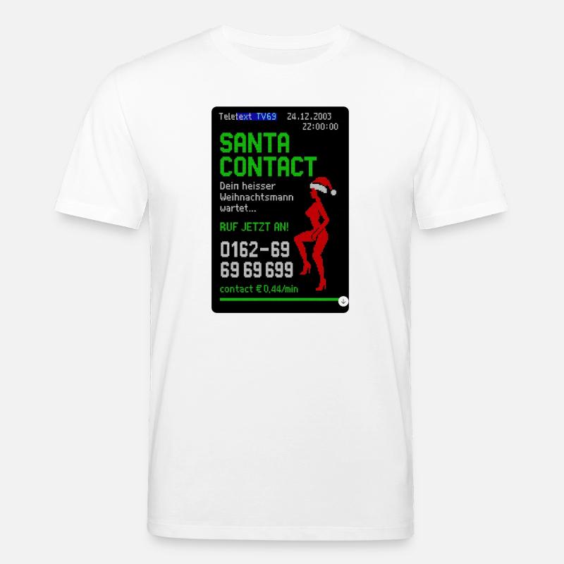 Weihnachtsmann Kontakt Witz Design - Stanley/Stella Unisex Bio-T-Shirt CREATOR  - Weiß