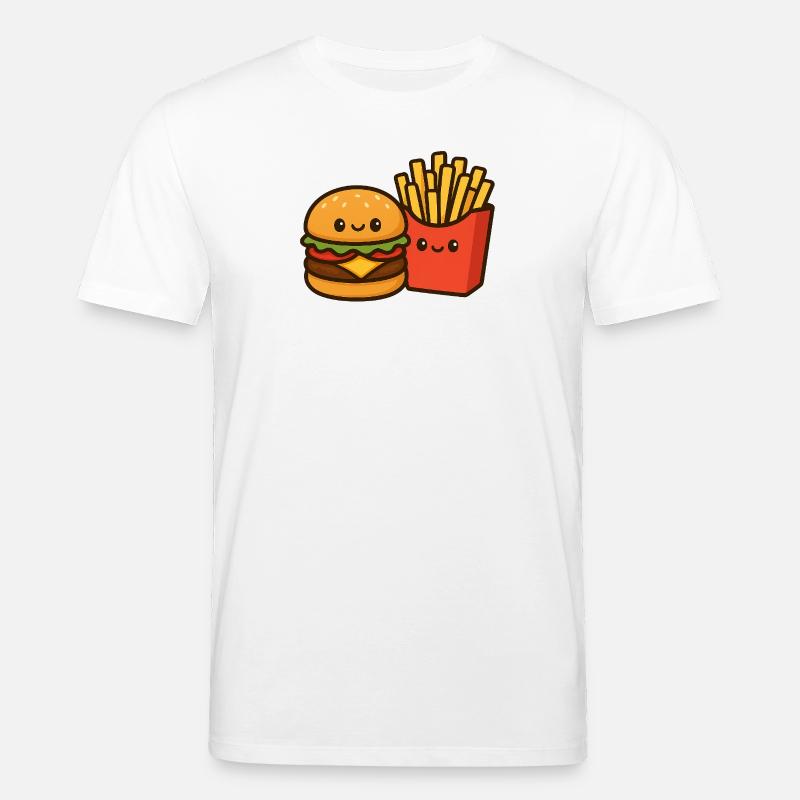 Kawaii Burger & Pommes Duo - Stanley/Stella Unisex Bio-T-Shirt CREATOR  - Weiß