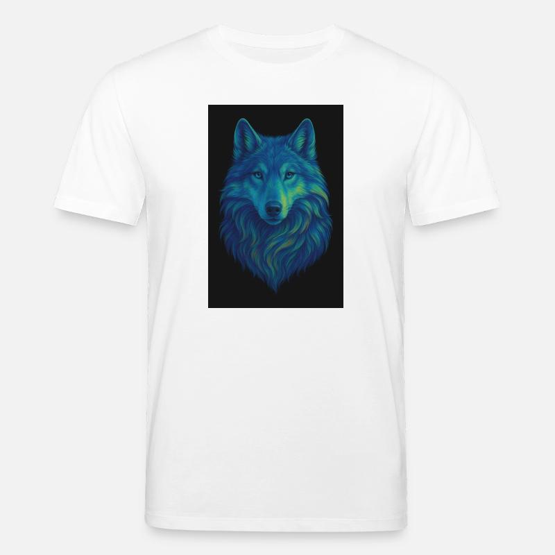 Neonwolf Farbiges Wolfporträt - Stanley/Stella Unisex Bio-T-Shirt CREATOR - Weiß