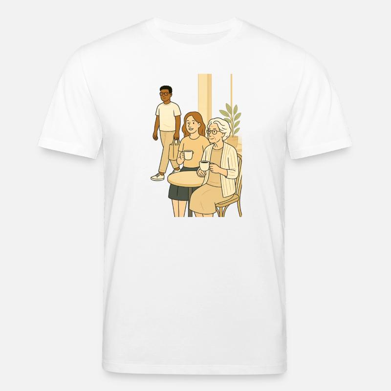 Générations de l’heure du café - T-shirt bio CREATOR Stanley/Stella Unisexe - blanc