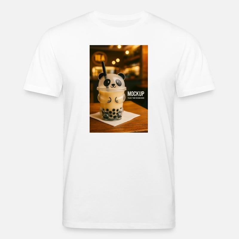 Panda Bubble Tea Cup Illustration - Stanley/Stella Unisex Bio-T-Shirt CREATOR  - Weiß