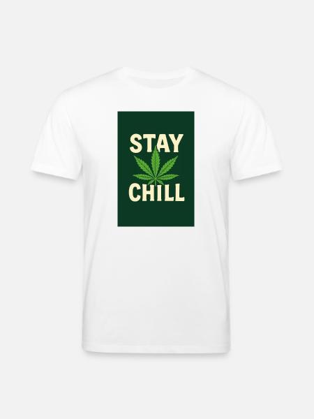Stay Chill Cannabis Leaf - Stanley/Stella CREATOR Unisex Organic T-Shirt - white