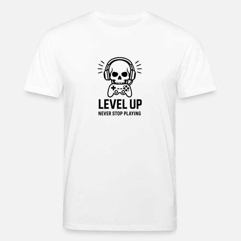 Level Up Schädel Gaming Headset - Stanley/Stella Unisex Bio-T-Shirt CREATOR  - Weiß