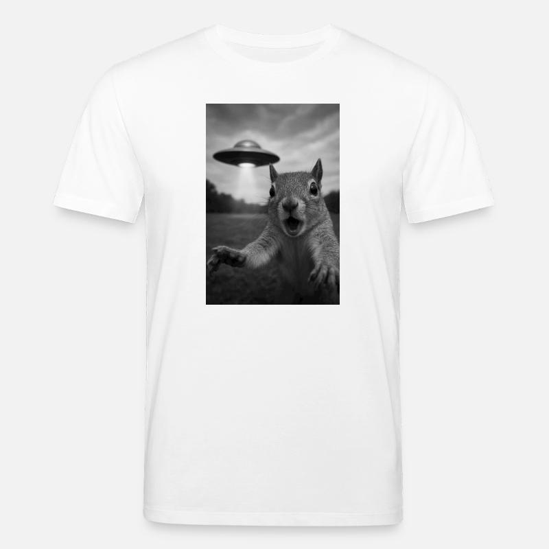 UFO Eichhörnchen Begegnung - Stanley/Stella Unisex Bio-T-Shirt CREATOR  - Weiß