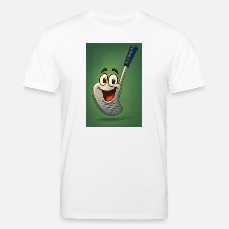 Glücklicher Golfschläger mit Gesicht - Stanley/Stella Unisex Bio-T-Shirt CREATOR  - Weiß