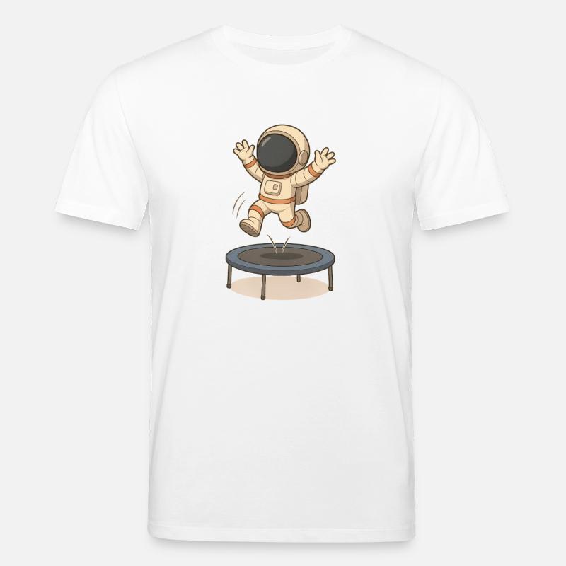 Astronauten-Springtrampolin-T-Shirt - Stanley/Stella Unisex Bio-T-Shirt CREATOR  - Weiß