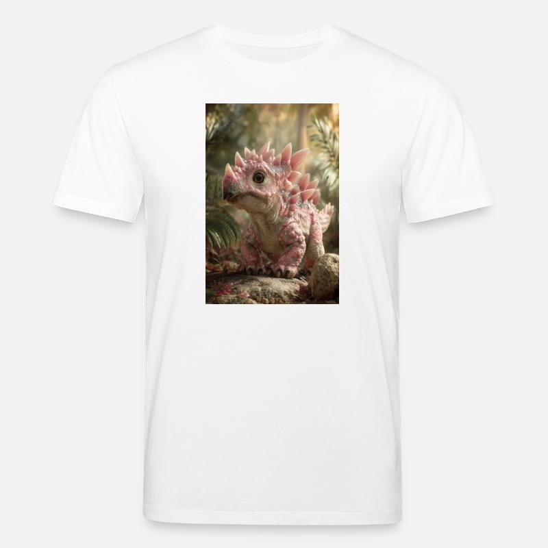 Rosa Stegosaurus im Ember Forest - Stanley/Stella Unisex Bio-T-Shirt CREATOR  - Weiß