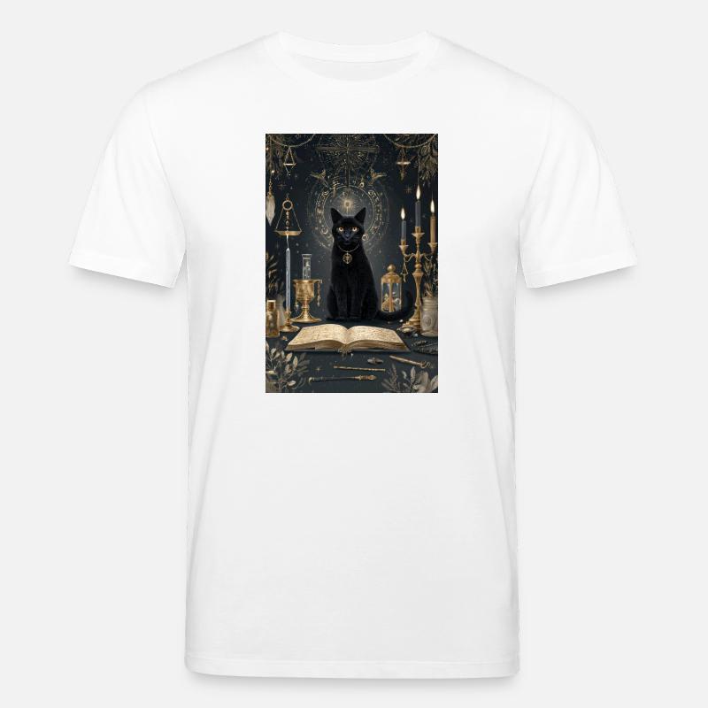 Mitternachtskatzen-Alchemist - Stanley/Stella Unisex Bio-T-Shirt CREATOR  - Weiß