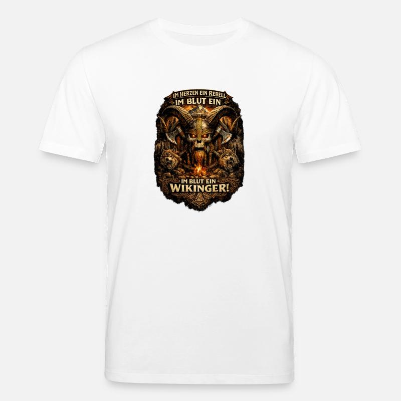 Wikingerrebell Herz aus Feuer - Stanley/Stella Unisex Bio-T-Shirt CREATOR  - Weiß