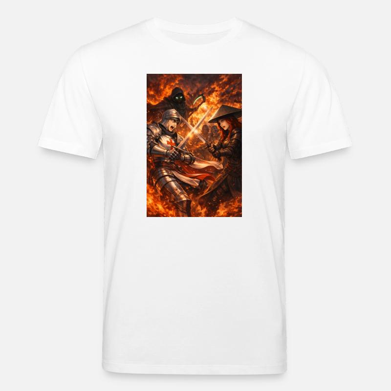 Ritterduell im Feuersturm - Stanley/Stella Unisex Bio-T-Shirt CREATOR  - Weiß