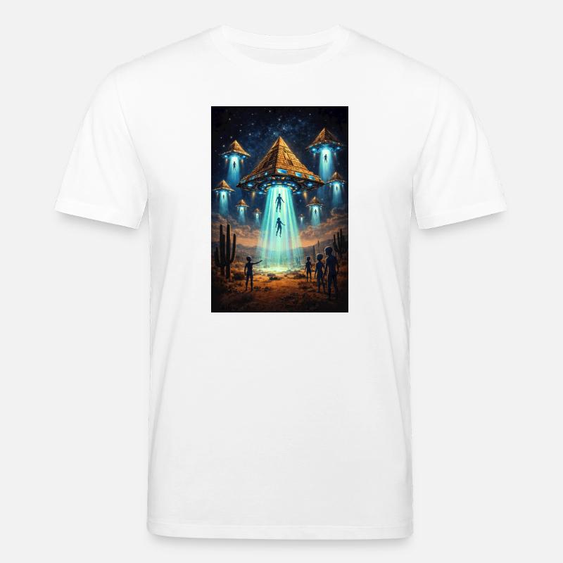 Fusée pyramidale extraterrestre OVNI - T-shirt bio CREATOR Stanley/Stella Unisexe - blanc