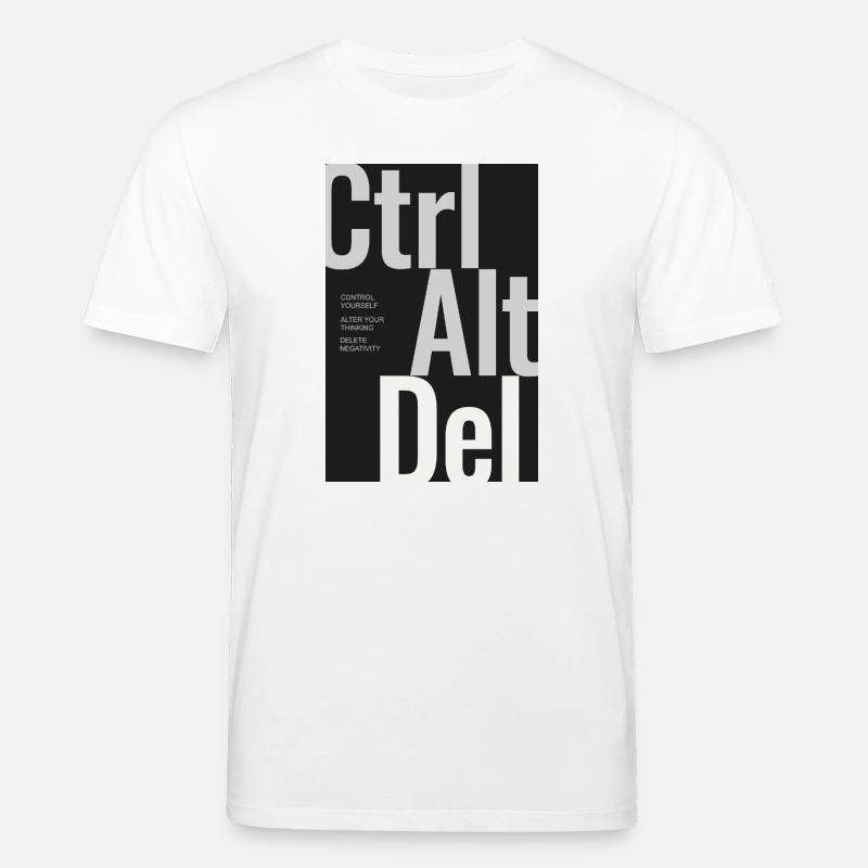 CTRL ALT DEL – Typography Poster Minimal Design - Stanley/Stella CREATOR Unisex Organic T-Shirt - white