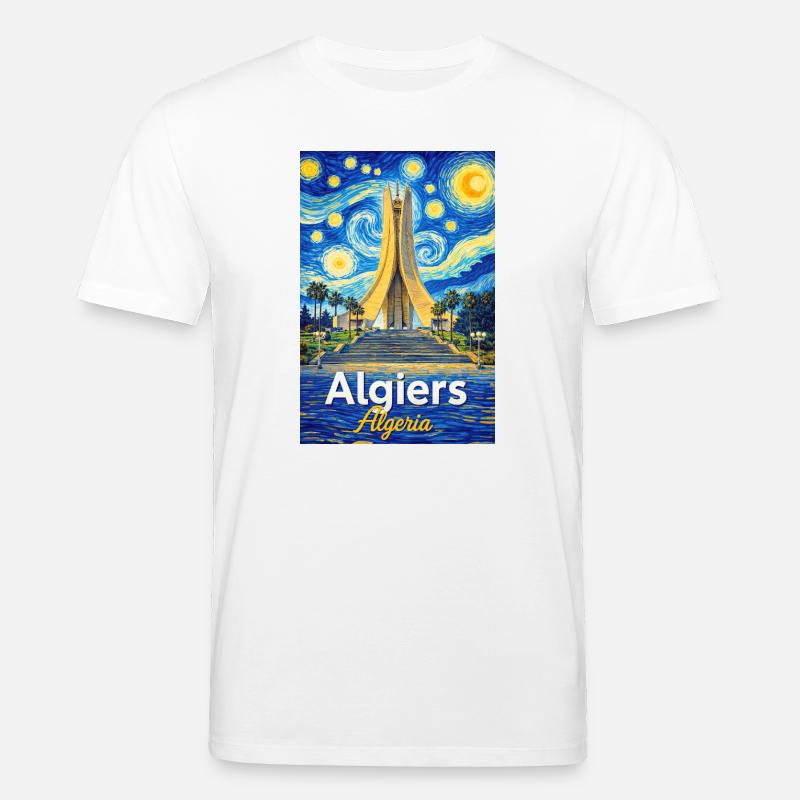 Algiers Monument Starry Night Stil - Stanley/Stella Unisex Bio-T-Shirt CREATOR  - Weiß
