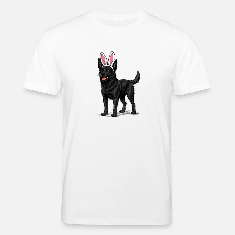 Dunkler Hund mit Hasenohren - Stanley/Stella Unisex Bio-T-Shirt CREATOR  - Weiß