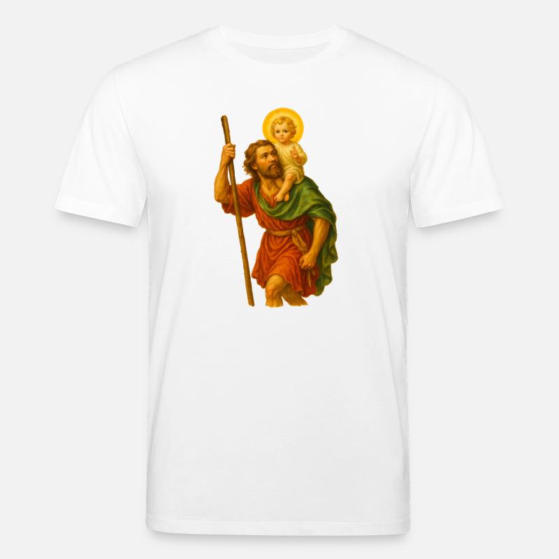 Heiliger Wanderer mit Kind - Stanley/Stella Unisex Bio-T-Shirt CREATOR  - Weiß