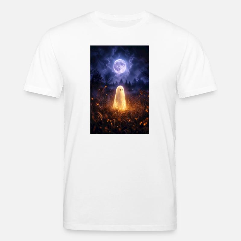 Moonlit Ghost in Lantern Field - Stanley/Stella CREATOR Unisex Organic T-Shirt - white