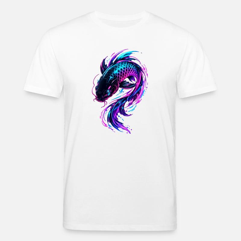 Flux de Koi Néon - T-shirt bio CREATOR Stanley/Stella Unisexe - blanc