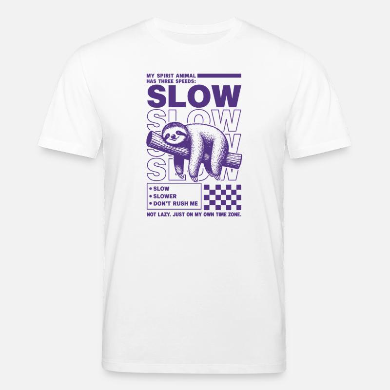 Esprit paresseux lent Conception animale - T-shirt bio CREATOR Stanley/Stella Unisexe - blanc