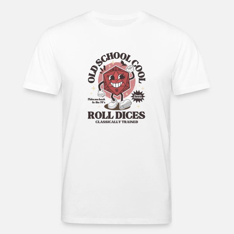 Donjons - Dragons old school roll dices rétro D20 - T-shirt bio CREATOR Stanley/Stella Unisexe - blanc