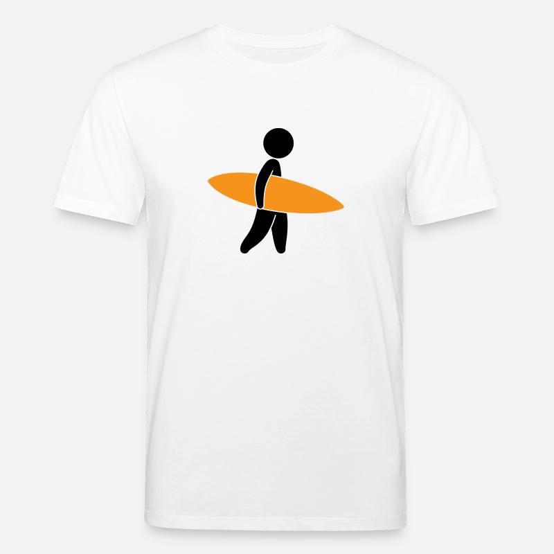 Ein Surfer mit seinem Surfboard - Stanley/Stella Unisex Bio-T-Shirt CREATOR  - Weiß