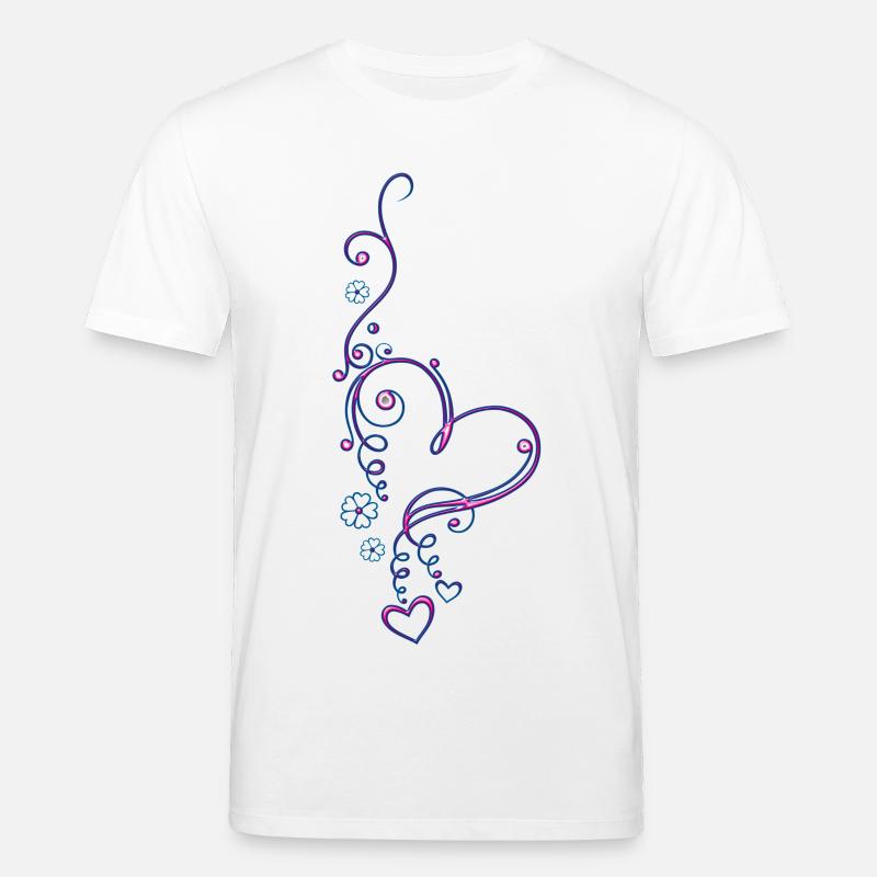 Herz mit Blumen, Liebe, pink blue - Stanley/Stella Unisex Bio-T-Shirt CREATOR - Weiß