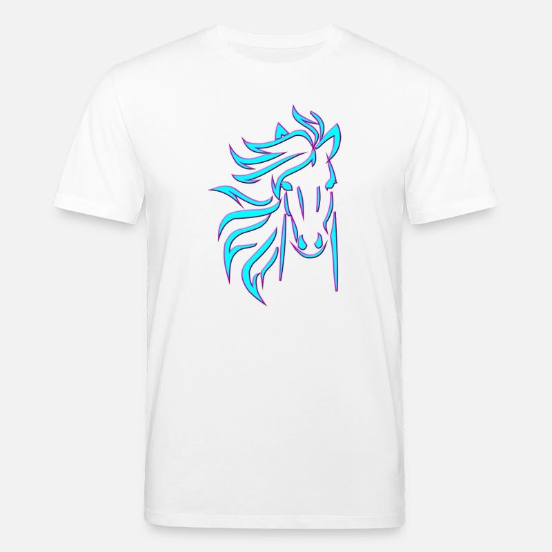 Cheval bleu - T-shirt bio CREATOR Stanley/Stella Unisexe - blanc