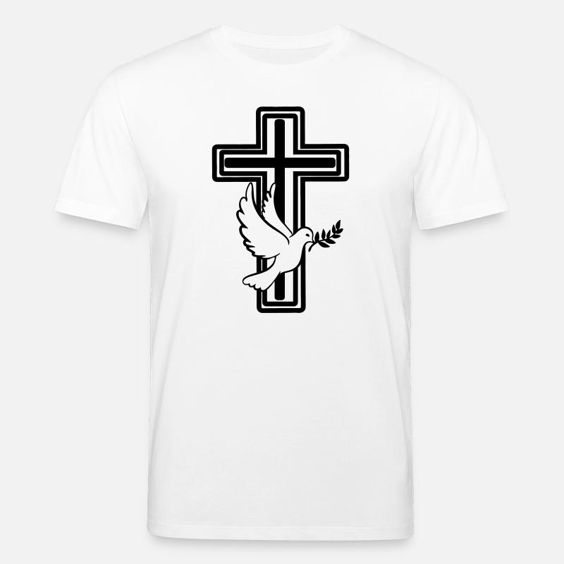 Kreuz mit Taube - Stanley/Stella Unisex Bio-T-Shirt CREATOR  - Weiß