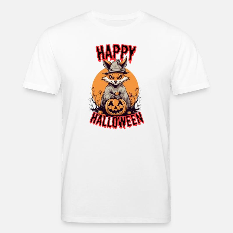 Süßer Fuchs mit Hexenkostüm Halloween - Stanley/Stella Unisex Bio-T-Shirt CREATOR - Weiß