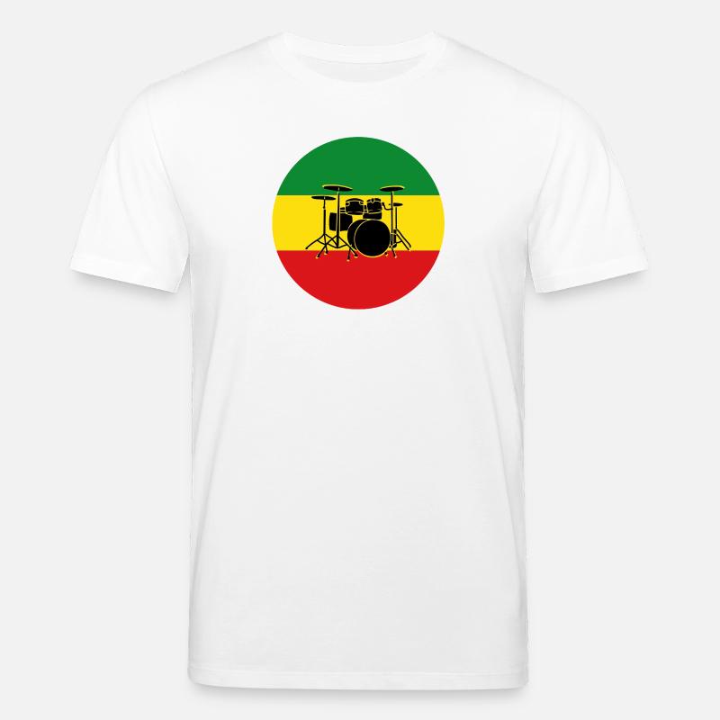 Reggae-Trommeln Silhouette - Stanley/Stella Unisex Bio-T-Shirt CREATOR  - Weiß