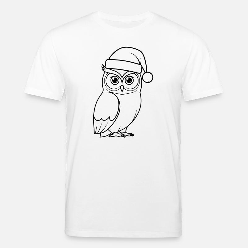 Weihnachts-Eule Cartoon Illustration - Stanley/Stella Unisex Bio-T-Shirt CREATOR  - Weiß