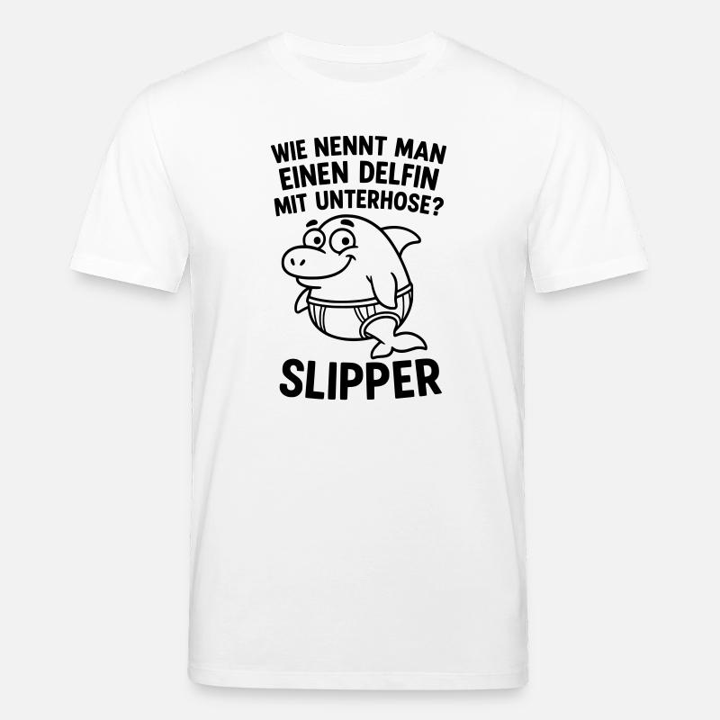 slipper delfin unterhose witz - Stanley/Stella Unisex Bio-T-Shirt CREATOR  - Weiß