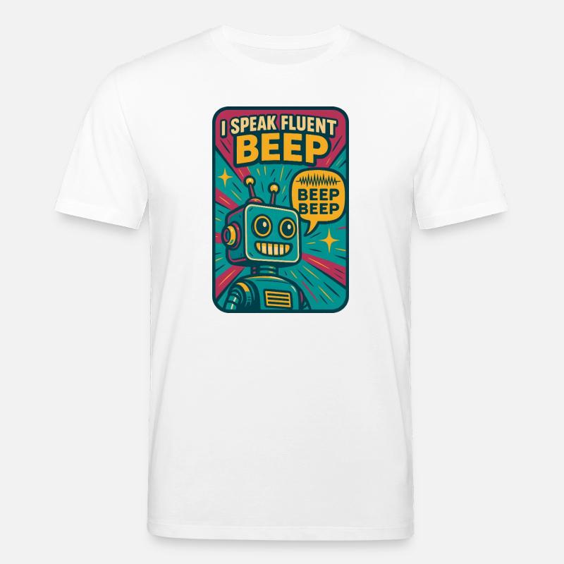 Bip fluide | Robot Science-Fi Nerd - T-shirt bio CREATOR Stanley/Stella Unisexe - blanc