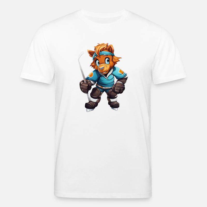 variation 24357Pferd als Eishockeyspieler - Stanley/Stella Unisex Bio-T-Shirt CREATOR  - Weiß