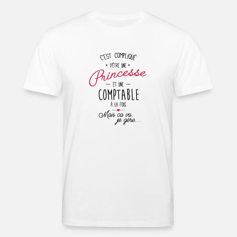 Princesse et comptable - T-shirt bio CREATOR Stanley/Stella Unisexe - blanc