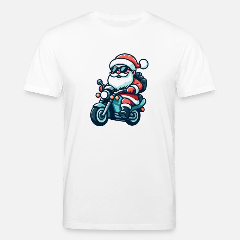 Santa Claus Biker - Stanley/Stella Unisex Bio-T-Shirt CREATOR  - Weiß