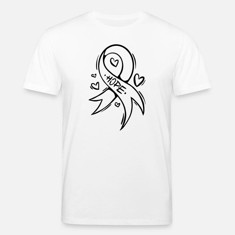 Cœur en boucle cancéreuse Hope - T-shirt bio CREATOR Stanley/Stella Unisexe - blanc