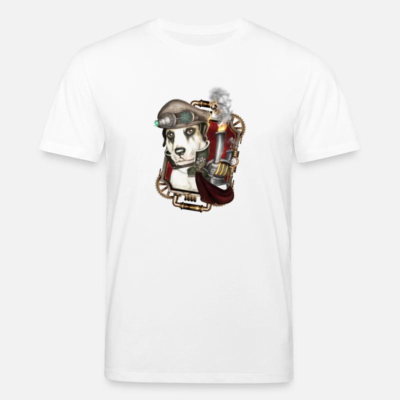 Steampunk Hund # 1 - Stanley/Stella Unisex Bio-T-Shirt CREATOR  - Weiß