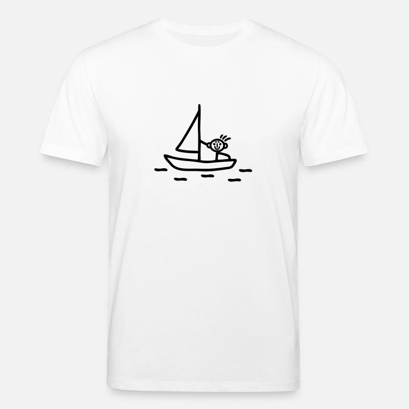 Strichmännchen segeln - Stanley/Stella Unisex Bio-T-Shirt CREATOR - Weiß