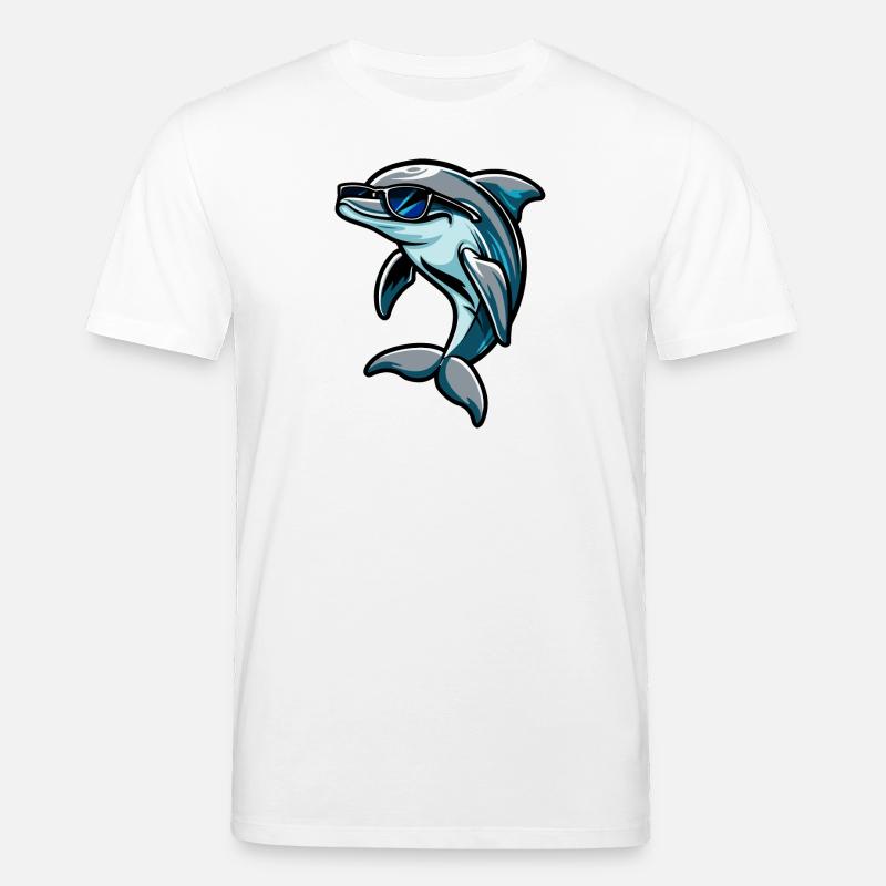 Dolphin Comic Cool - Stanley/Stella CREATOR Unisex Organic T-Shirt - white