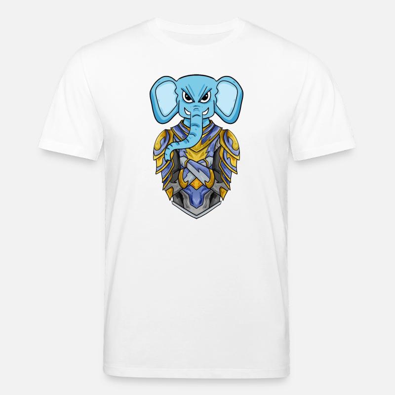 Chevalier éléphant cool - T-shirt bio CREATOR Stanley/Stella Unisexe - blanc