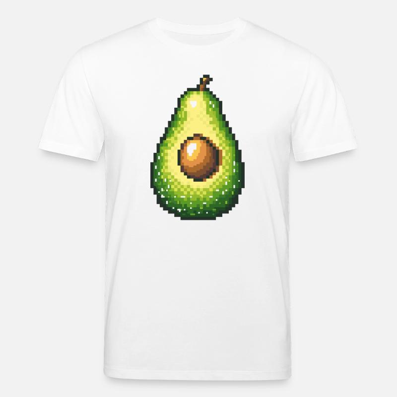 Pixel avocat rétro fruit image - T-shirt bio CREATOR Stanley/Stella Unisexe - blanc
