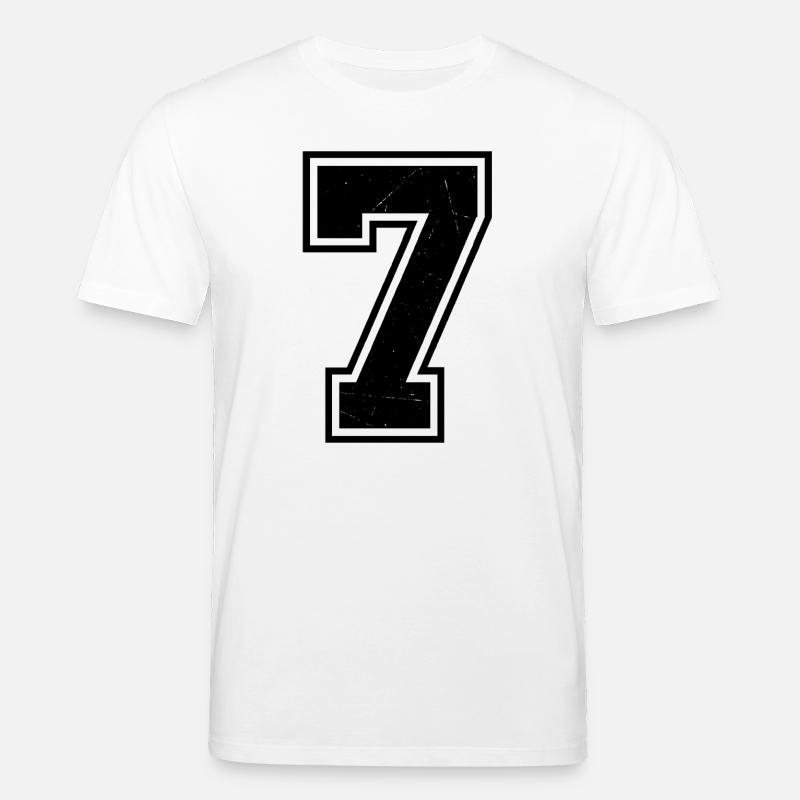 Chiffre Grunge Seven avec texture rayée - T-shirt bio CREATOR Stanley/Stella Unisexe - blanc