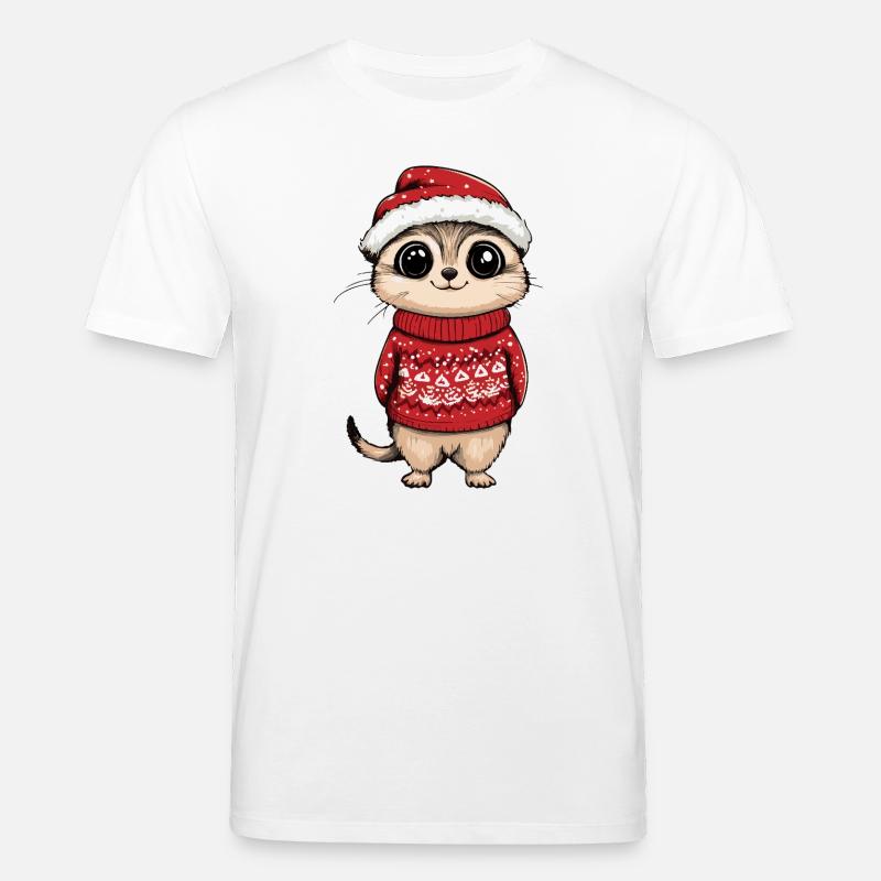 Erdmännchen Weihnachten - Stanley/Stella Unisex Bio-T-Shirt CREATOR  - Weiß