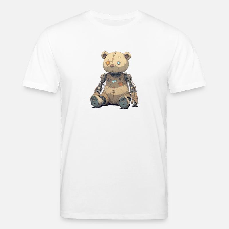 Geflickter Teddybär in Rusty Robot - Stanley/Stella Unisex Bio-T-Shirt CREATOR - Weiß