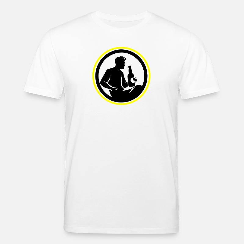 Bouteille de bière buvant Silhouette - T-shirt bio CREATOR Stanley/Stella Unisexe - blanc