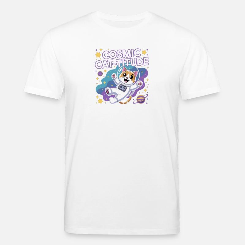 Cosmic Cat-titude – Intergalactic Cat Power - Stanley/Stella CREATOR Unisex Organic T-Shirt - white