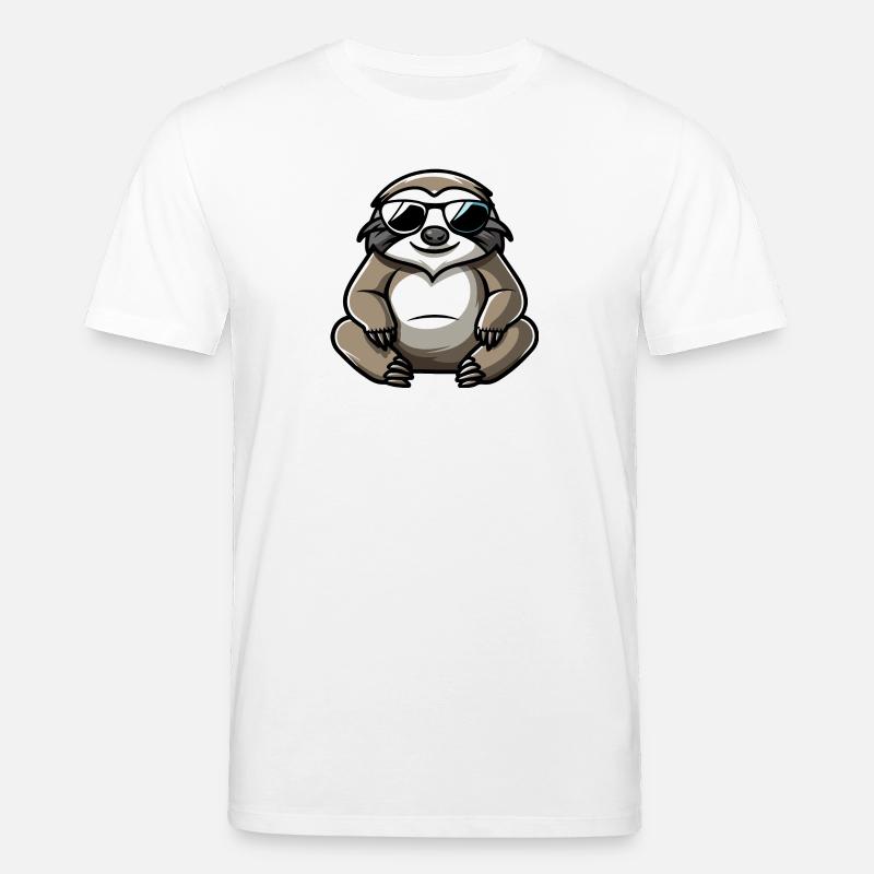 Sloth Comic Cool - Stanley/Stella CREATOR Unisex Organic T-Shirt - white