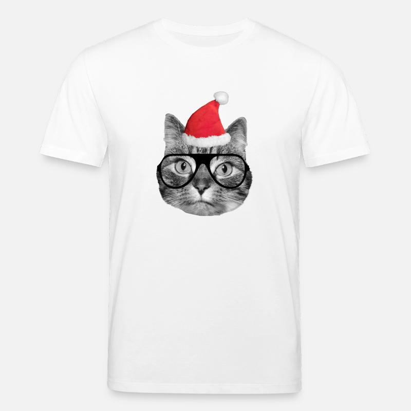 Mignon chat de Noël - T-shirt bio CREATOR Stanley/Stella Unisexe - blanc